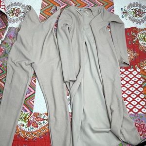 2pc set jumpsuit and overcoat